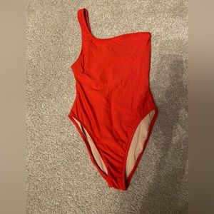 JCrew red one shoulder bathing suit